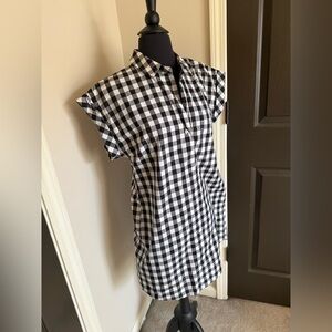 J. Crew Black and White Gingham Dress